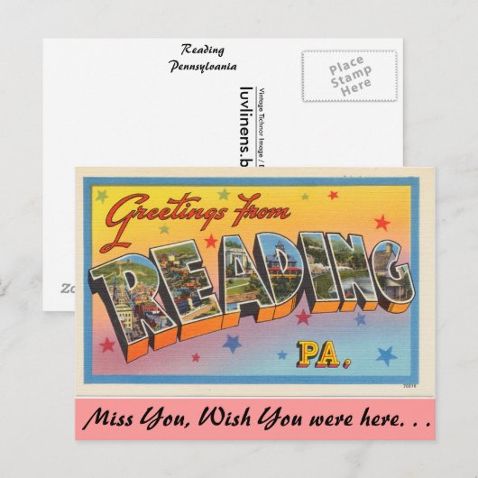 Grüße aus der Lektüre Postkarte (Vorne/Hinten)