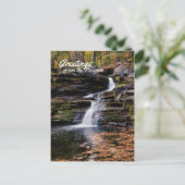Grüße aus der Poconos Herbstwasserfallszene Postkarte (Stehend Vorderseite)