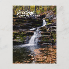 Grüße aus der Poconos Herbstwasserfallszene Postkarte