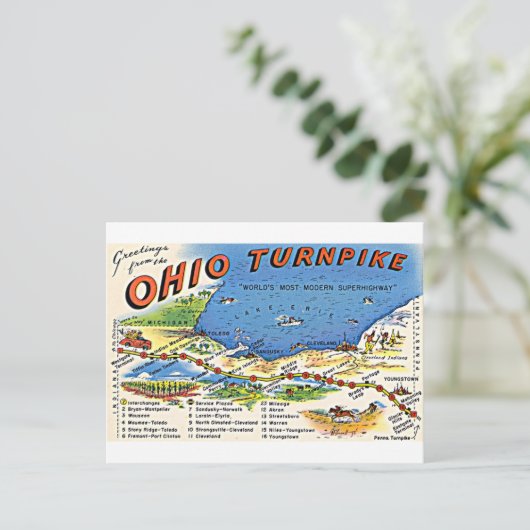 Grüße aus der Postkarte von Ohio Turnpike (Stehend Vorderseite)