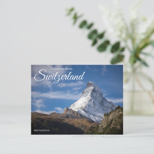 Grüße aus der Schweiz Matterhorn Postcard Postkarte (Stehend Vorderseite)
