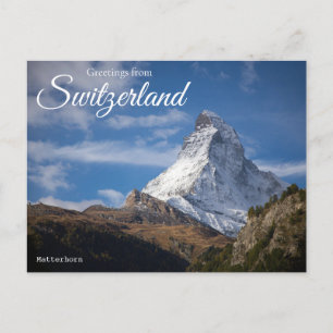 Grüße aus der Schweiz Matterhorn Postcard Postkarte