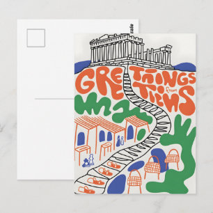 Grüße aus der Stadt Athen Postkarte