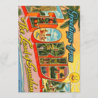 Grüße aus der Vintagen Postkarte von Florida