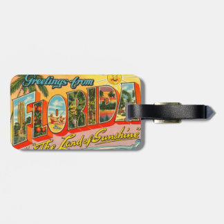 Grüße aus der Vintagen Postkarte von Florida Gepäckanhänger