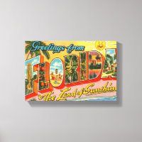 Grüße aus der Vintagen Postkarte von Florida