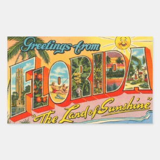 Grüße aus der Vintagen Postkarte von Florida Rechteckiger Aufkleber
