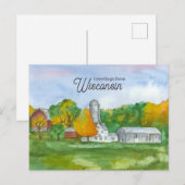 Grüße aus der Wisconsin-Farm Mittelwestlandschaft Postkarte (Vorne/Hinten)
