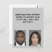 Grüße aus Detroit Postkarte (Vorne/Hinten)