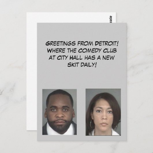 Grüße aus Detroit Postkarte (Vorne/Hinten)