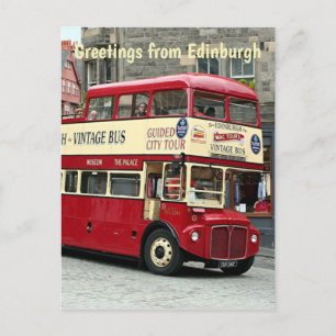 Grüße aus Edinburgh: Reisebus, Schottland Postkarte