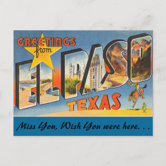 Grüße aus El Paso Postkarte (Vorderseite)
