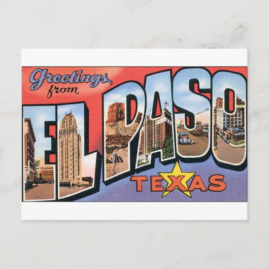 Grüße aus El Paso, Texas! Postkarte (Vorderseite)