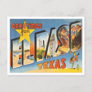 Grüße aus El Paso, Texas Vintage Reise Postkarte