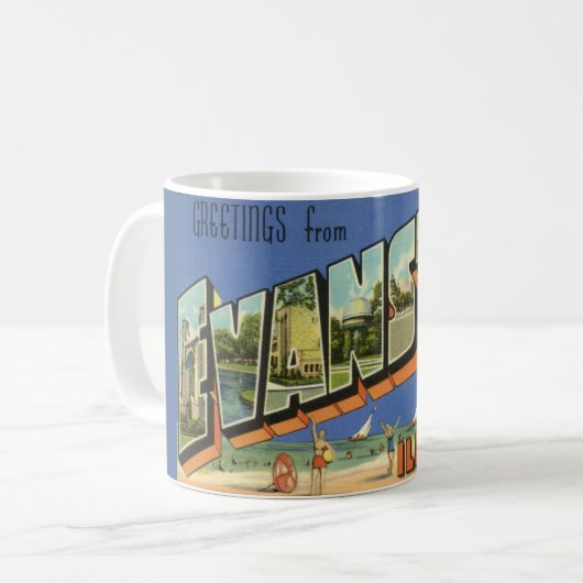 Grüße aus Evanston ILL.  Kaffeetasse (Vorderseite Links)