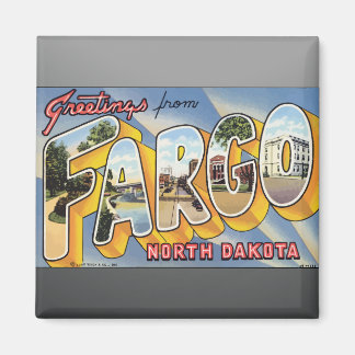 Grüße aus Fargo North Dakota, Vintag Magnet