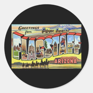 Grüße aus Flagstaff Arizona Runder Aufkleber