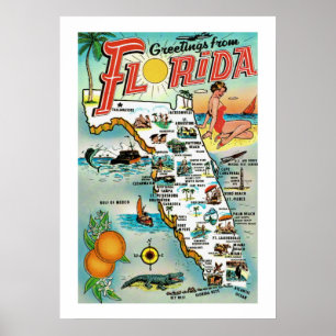 Grüße aus Florida 20x28 Poster Druck