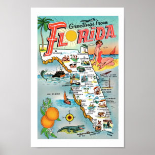 Grüße aus Florida 8x12 Druck Poster