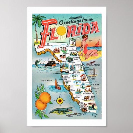 Grüße aus Florida 8x12 Druck Poster (Vorne)