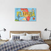 Grüße aus Florida (Blau) Leinwanddruck (Insitu (Schlafzimmer))