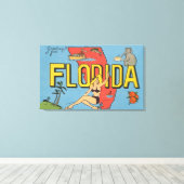 Grüße aus Florida (Blau) Leinwanddruck (Insitu (Holzboden))