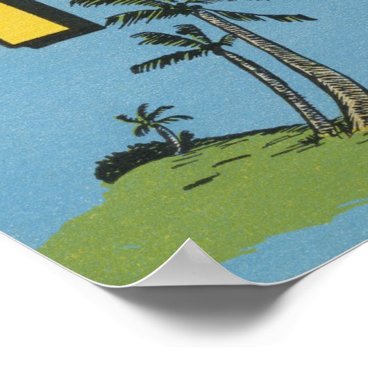 Grüße aus Florida (Blau) Poster (Ecke)