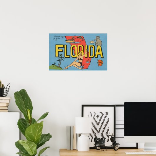 Grüße aus Florida (Blau) Poster (Heimbüro)