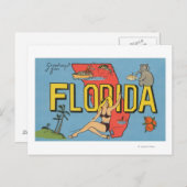 Grüße aus Florida (Blau) Postkarte (Vorne/Hinten)