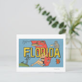 Grüße aus Florida (Blau) Postkarte (Stehend Vorderseite)