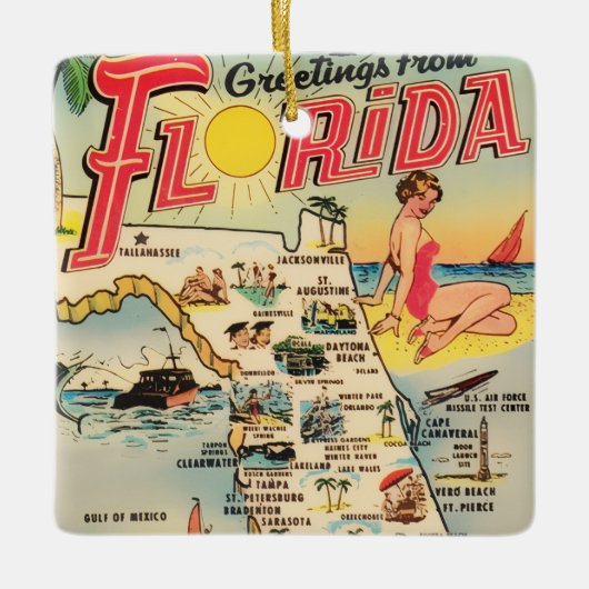 Grüße aus Florida Keramikornament (Vorderseite)