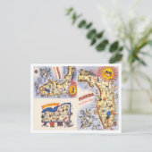 Grüße aus Florida, New York Map Travel Postkarte (Stehend Vorderseite)