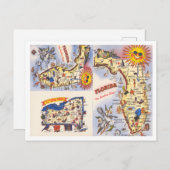 Grüße aus Florida, New York Map Travel Postkarte (Vorne/Hinten)