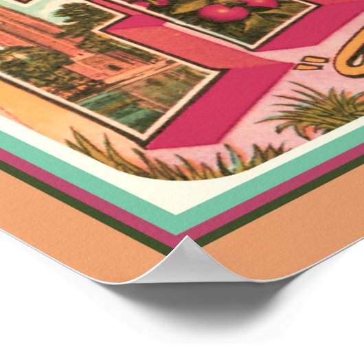 "Grüße aus Florida" Nostalgisch Poster (Ecke)