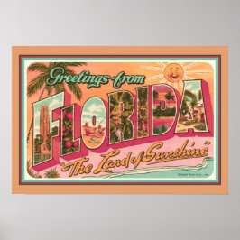 "Grüße aus Florida" Nostalgisch Poster