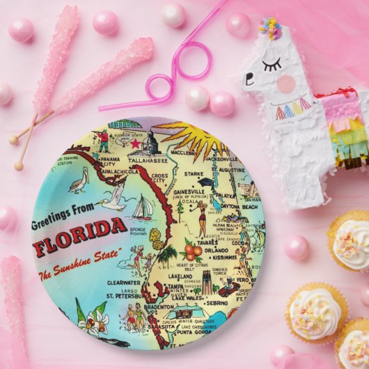 Grüße aus Florida Pappteller (Party)