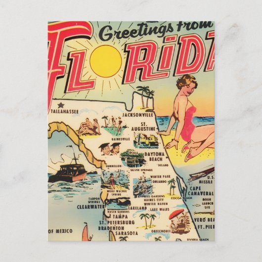 Grüße aus Florida Postkarte (Vorderseite)