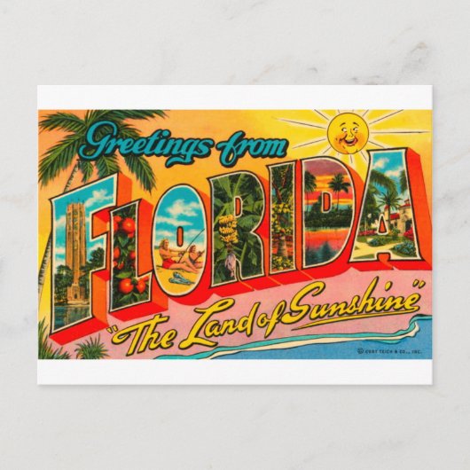 Grüße aus Florida Postkarte (Vorderseite)