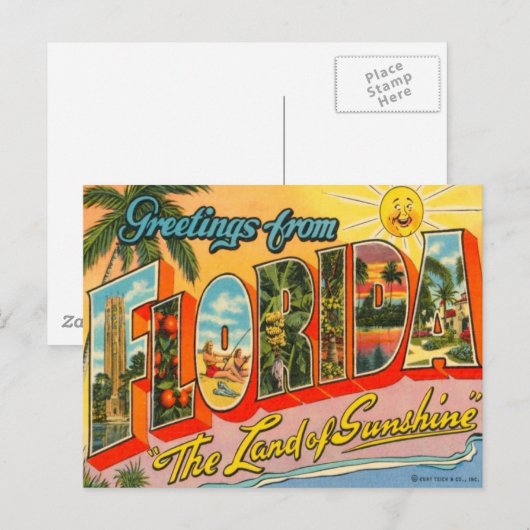 Grüße aus Florida Postkarte (Vorne/Hinten)