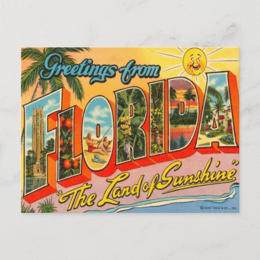 Grüße aus Florida Postkarte (Vorderseite)