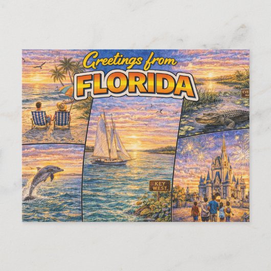 Grüße aus Florida Postkarte (Vorderseite)