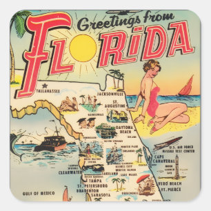 Grüße aus Florida Quadratischer Aufkleber