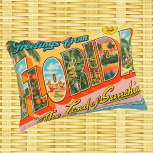 Grüße aus Florida Vintag Style Dekokissen