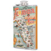 Grüße aus Florida Vintager Touristenkarte Flachmann (Links)