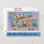 Grüße aus Folly Beach Postkarte (Vorne/Hinten)