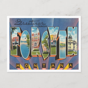 Grüße aus Forsyth, Montana Vintage Travel Postkarte