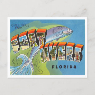Grüße aus Fort Myers, Florida Vintage Reise Postkarte