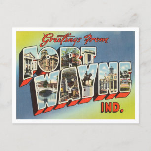 Grüße aus Fort Wayne, Indiana Vintage Reise Postkarte