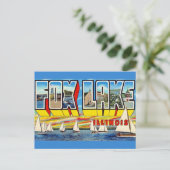 Grüße aus Fox Lake Ill Postkarte (Stehend Vorderseite)