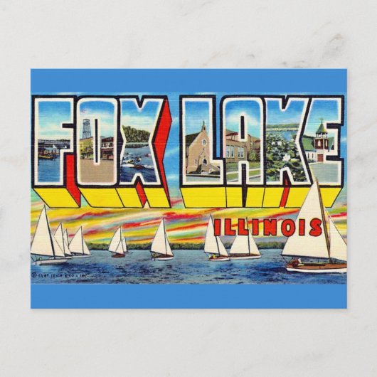 Grüße aus Fox Lake Ill Postkarte (Vorderseite)